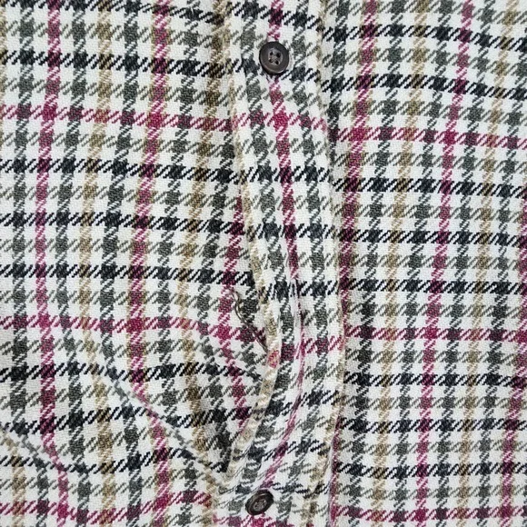 Vintage Eddie Bauer Menswear Houndstooth Plaid Long Sleeve Button Down Shirt - Picture 5 of 9
